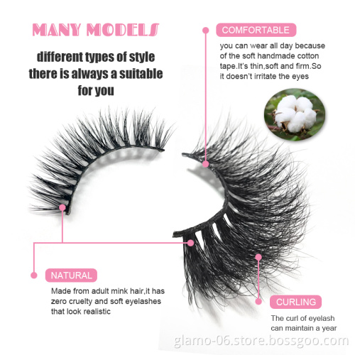 Mink Eyelash Mink Lashes Mink Eyelashes Vendor Free Sample Wholesale 3D Custom Private Label 3d Hand Made 25mm Transparent OEM